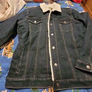 Men's Sherpa lined denim jacket